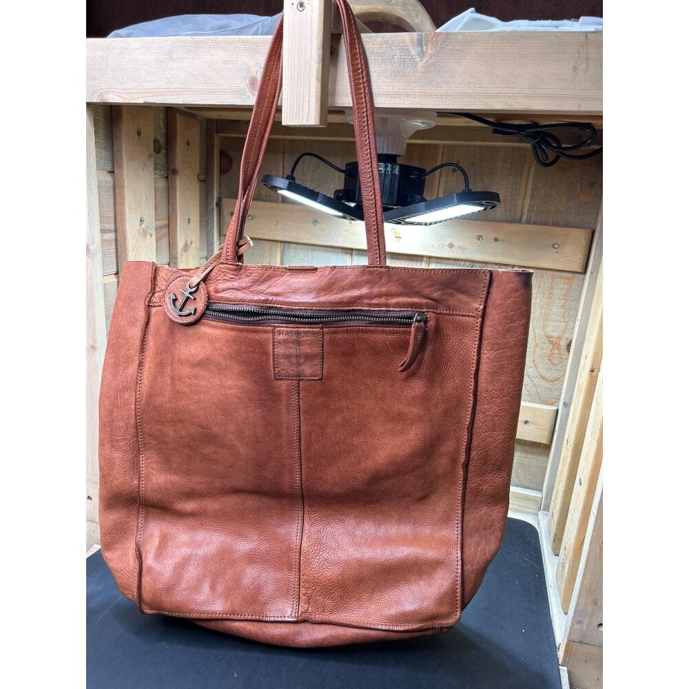 Harbour 2nd Shopper Elbe Cognac Leather Tote Bag With Anchor Details